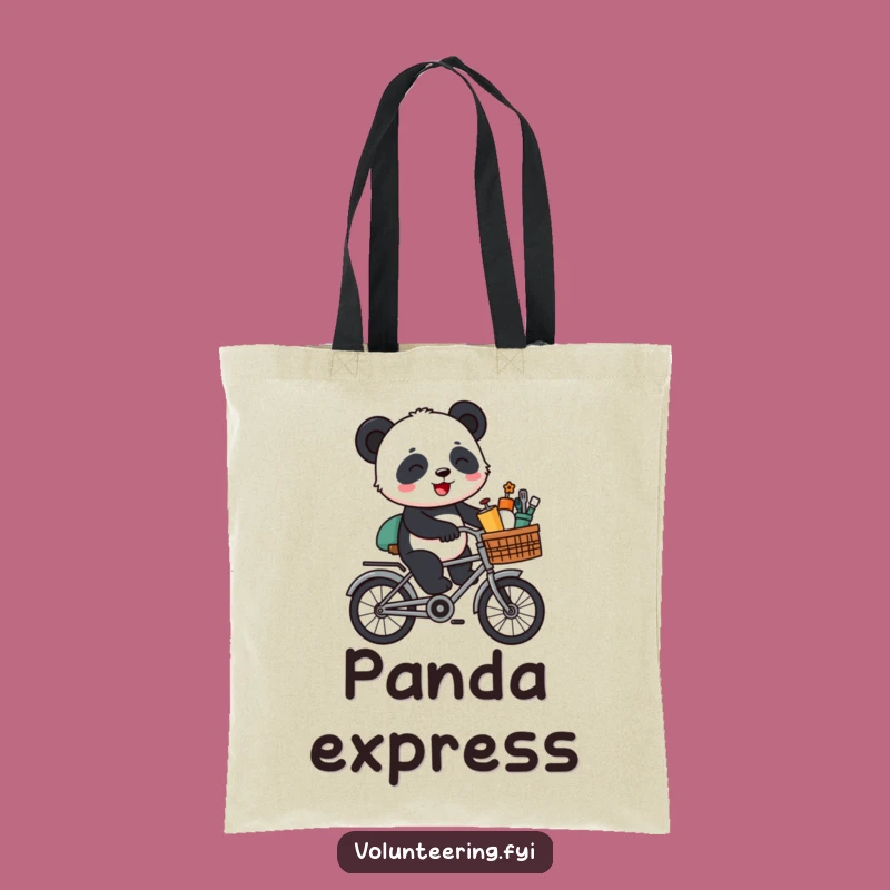 Funny Panda Bike Tote Bag: Carry Your Essentials with Rolling Humor