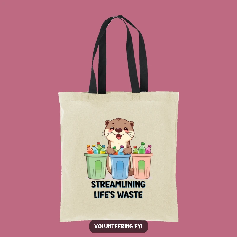 Funny Otter Eco Tote Bag: Carry Your Recyclables with Cheerful Flair