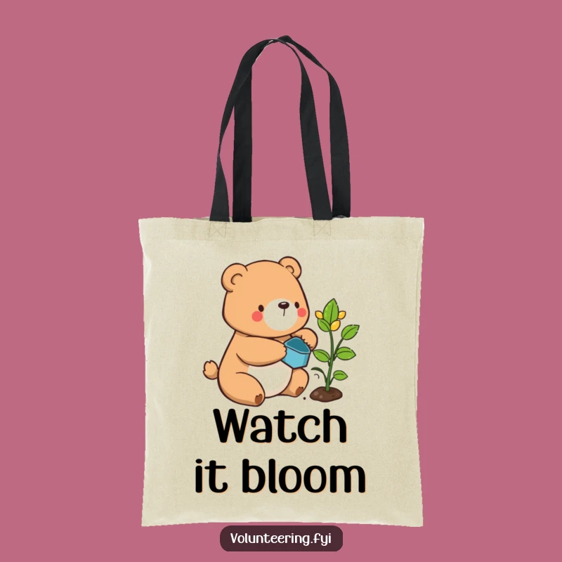 Funny Bear Tote Bag: Carry Your Greenery with Style and Humorous Charm